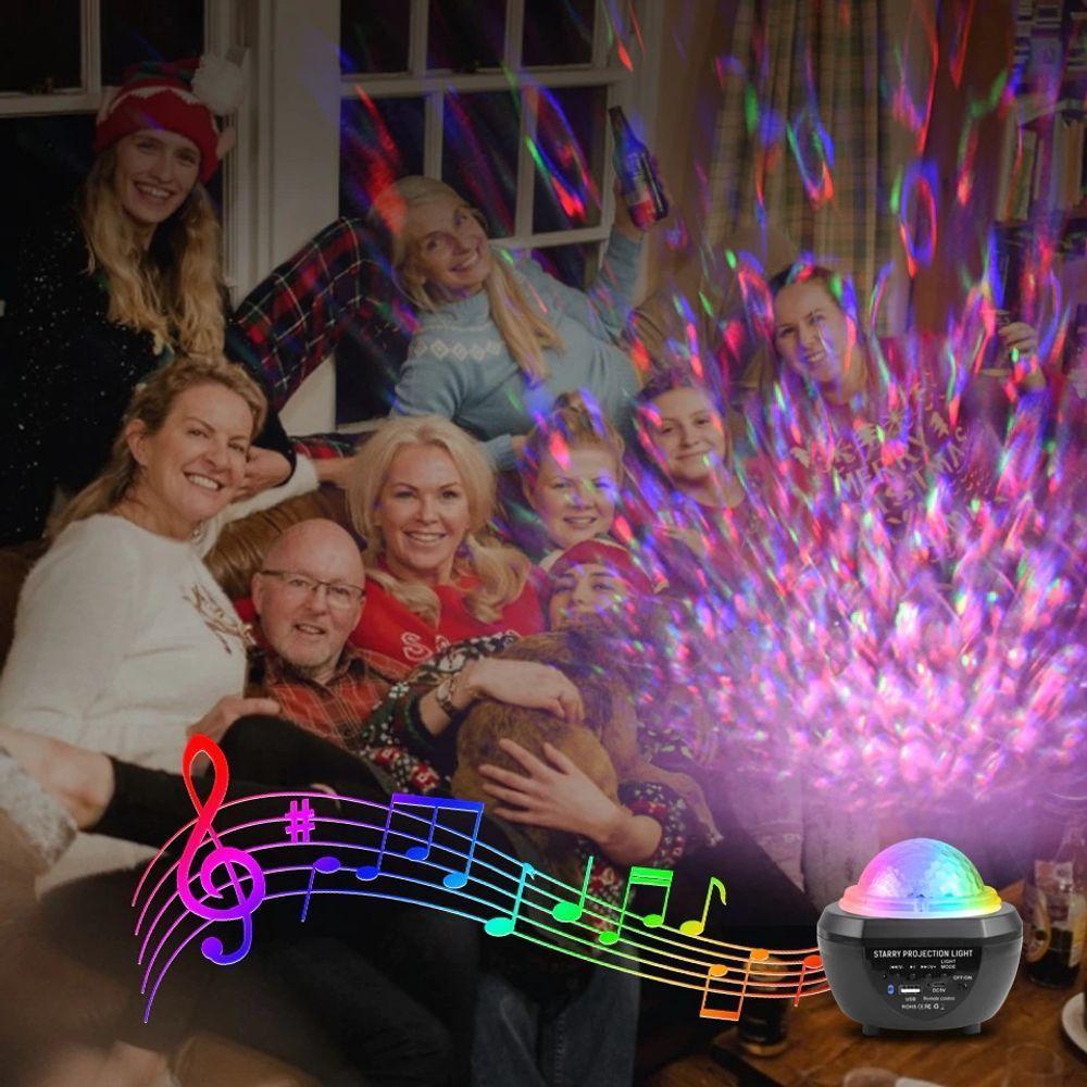 Luminaria Pojeção De Estrelas Universo Caixa De Som Bluetooth Preto - 4