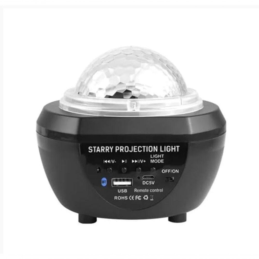 Luminaria Pojeção De Estrelas Universo Caixa De Som Bluetooth Preto - 9