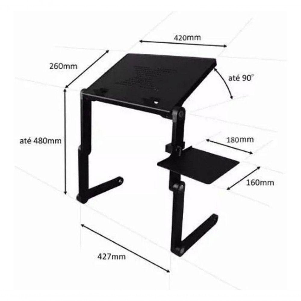 Mesa Notebook Multifuncional Articulavel Cama Mouse T8 - 5
