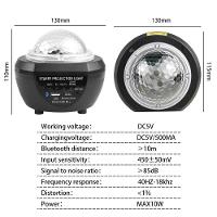 Luminaria Pojeção De Estrelas Universo Caixa De Som Bluetooth Branco - 5