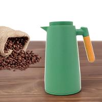 Garrafa Termica Jarra Inox Cafe Cha 1 Litro Cabo Madeira Verde - 1