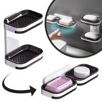 Porta Sabonete Saboneteira Parede Dupla Adesivo Banheiro - 2