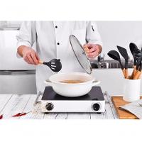 Kit 12 Peças Utensilios De Cozinha Colher Espatula Fue Pincel Cinza - 4