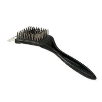 Escova Limpa Grelha De Churrasqueira Cabo Espatula Cerdas De Aço - 3