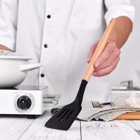 Kit 12 Peças Utensilios De Cozinha Colher Espatula Fue Pincel Preto - 2