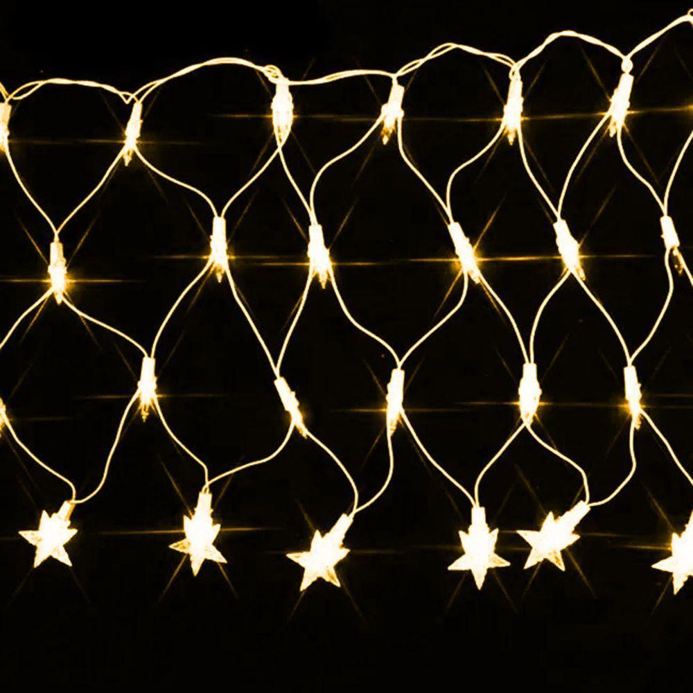 Pisca De Led Rede Com Estrela Na Ponta 120l 3,5x0,5m 8 Modos 110v Cores Amarelo - 1