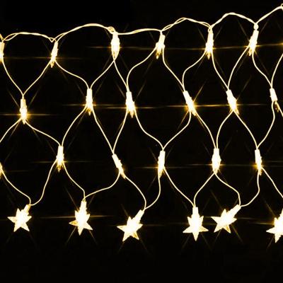 Pisca De Led Rede Com Estrela Na Ponta 120l 3,5x0,5m 8 Modos 110v Cores Amarelo