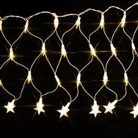 Pisca De Led Rede Com Estrela Na Ponta 120l 3,5x0,5m 8 Modos 110v Cores Amarelo - 1