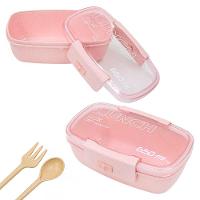 Marmita Pote 650ml Com Tampa Garfo Colher Freezer Micro-ondas Fit Rosa - 1