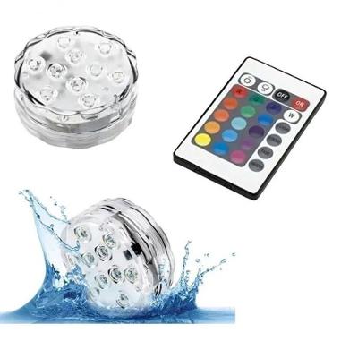 Luminaria Led Para Piscina Luzes Coloridas Com Controle Remoto