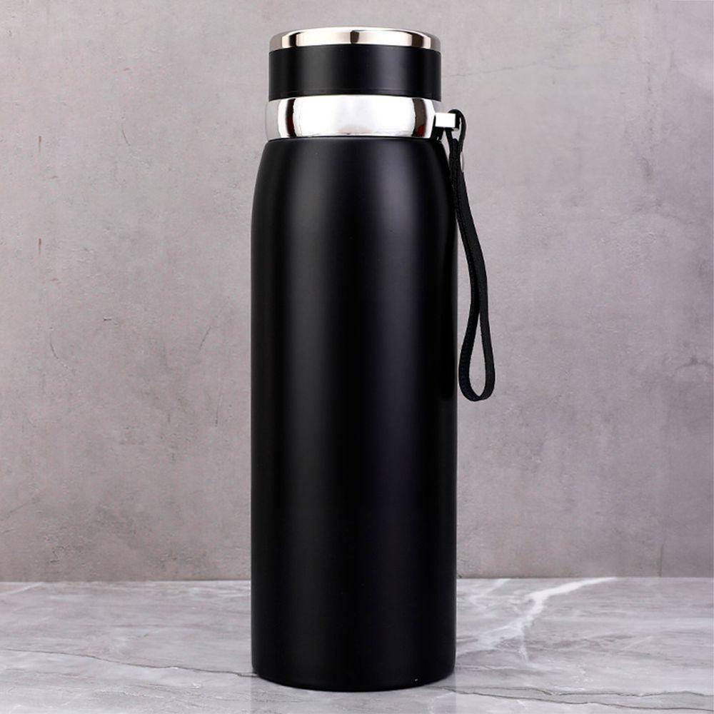 Garrafinha Térmica Aço Inox 800ml água Gelada Quente Com Vedação Academia Trilha Preto - 2