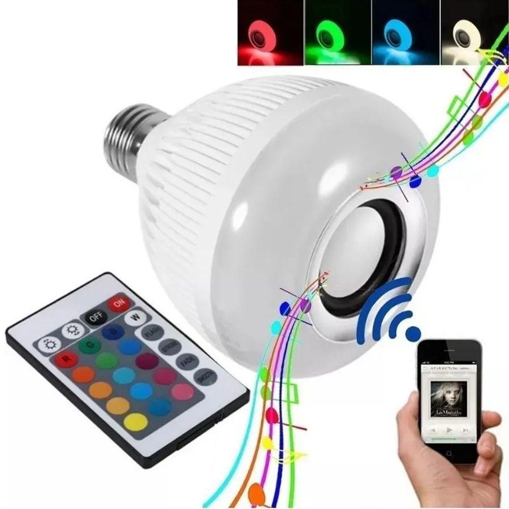 Sto391 - Lampada Led Musical Rgb Bluetooth Controle Remoto 8 Cores - 2