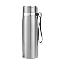 Garrafinha Térmica Aço Inox 800ml água Gelada Quente Com Vedação Academia Trilha Prateado - 1