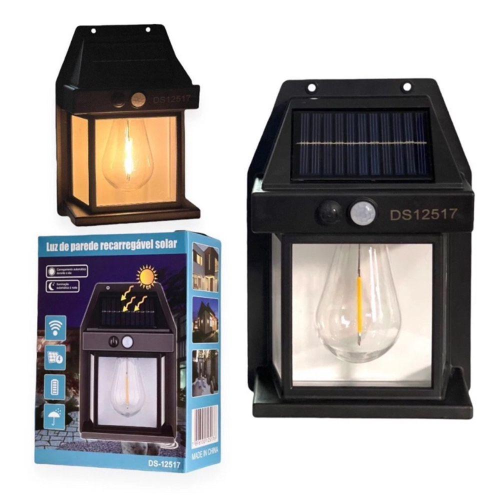 Luminaria Solar Led Luz Automática Sensor De Presença Forte - 1