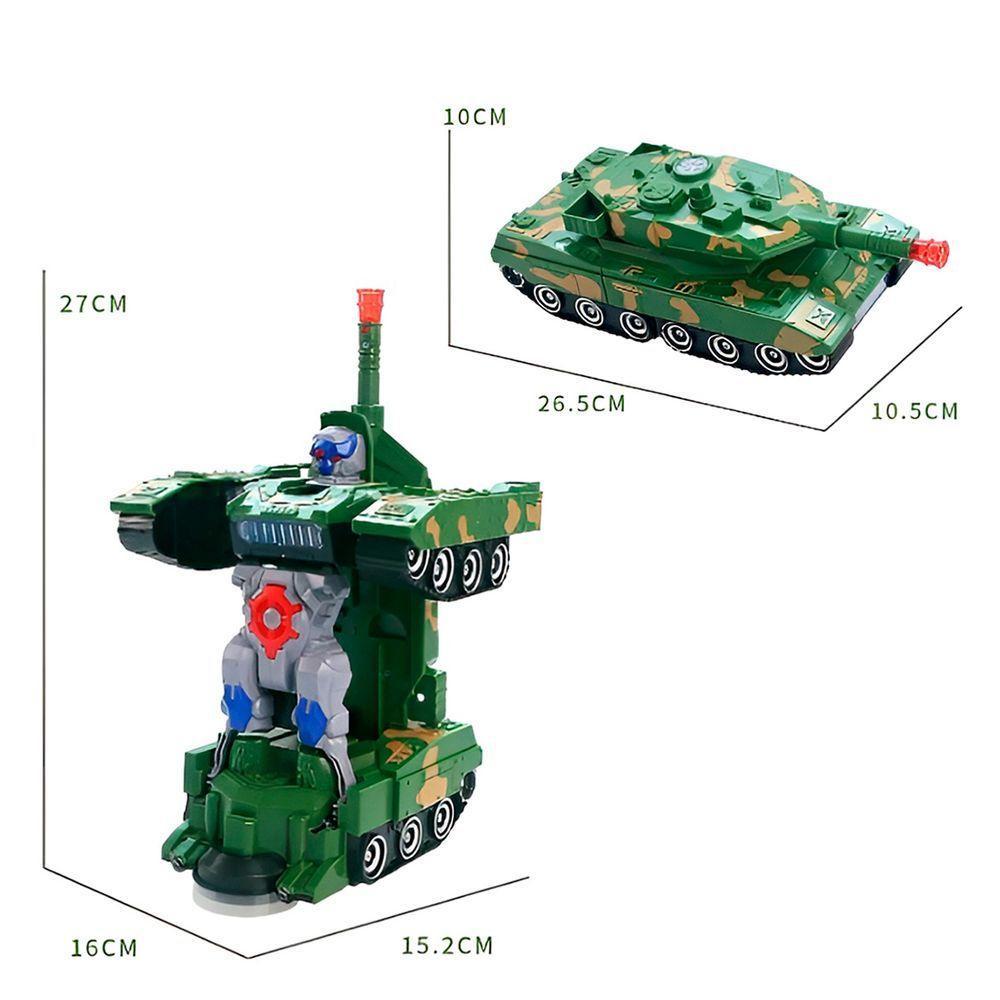 Tanque De Combate Transformar Robô Bate E Volta Música E Luzes - 5