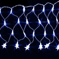 Pisca De Led Rede Com Estrela Na Ponta 120l 3,5x0,5m 8 Modos 110v Cores Azul - 1