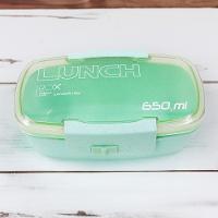 Marmita Pote 650ml Com Tampa Garfo Colher Freezer Micro-ondas Fit Verde - 2