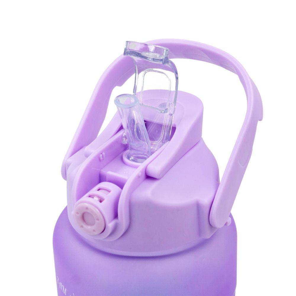 Garrafa Squeeze água Galão 2l 900ml 300ml Degrade Adesivos 3d Degrade Tampa Lilás - 6