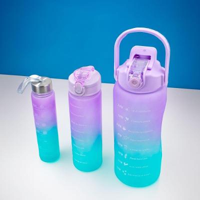 Garrafa Squeeze água Galão 2l 900ml 300ml Degrade Adesivos 3d Degrade Tampa Lilás