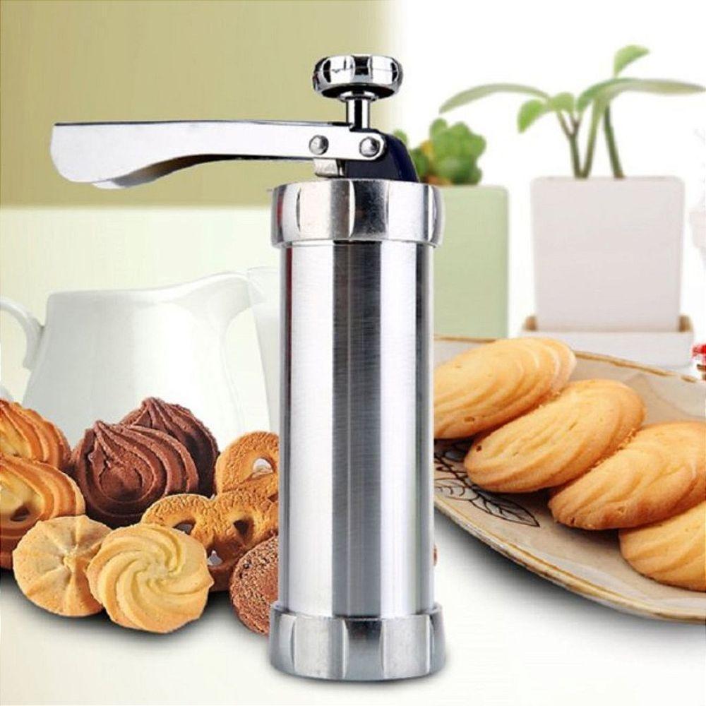 Maquina Manual Modeladora Biscoitos Cookies 10 Moldes De Alumínio 4 Bicos - 1