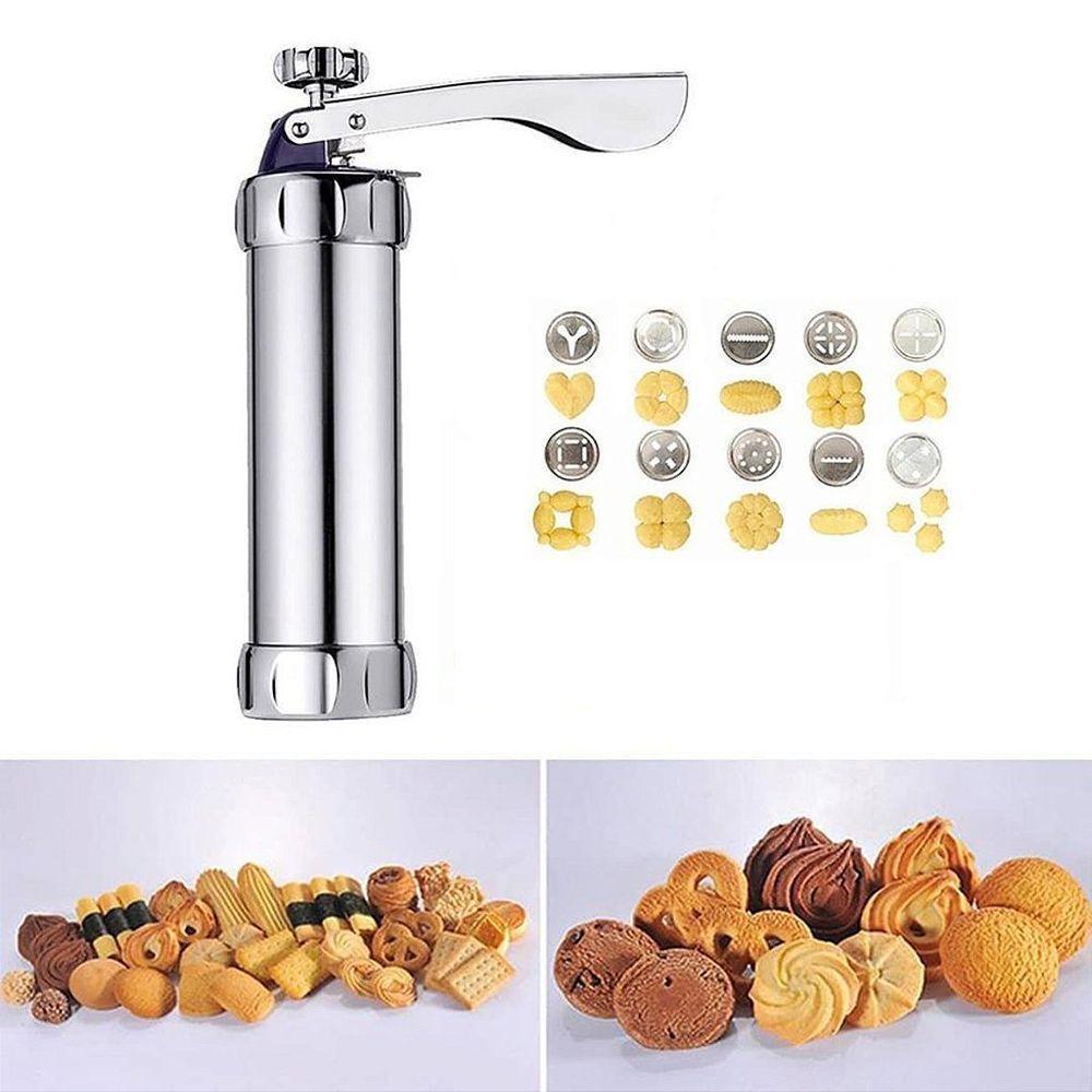 Maquina Manual Modeladora Biscoitos Cookies 10 Moldes De Alumínio 4 Bicos - 5