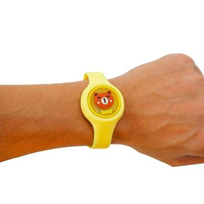 Pulseira Relogio Infantil Anti Mosquito Repelente Figurinhas Amarelo