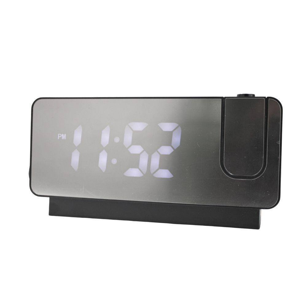 Relogio Alarme Led Espelhado Usb Com Projetor De Hora Preto - 3