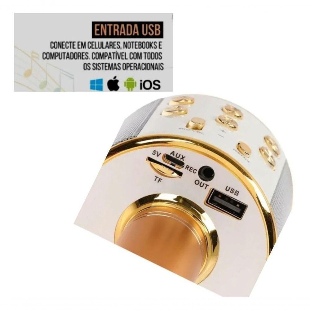 Microfone Bluetooth Karaoke Sem Fio Youtuber Reporter - 2