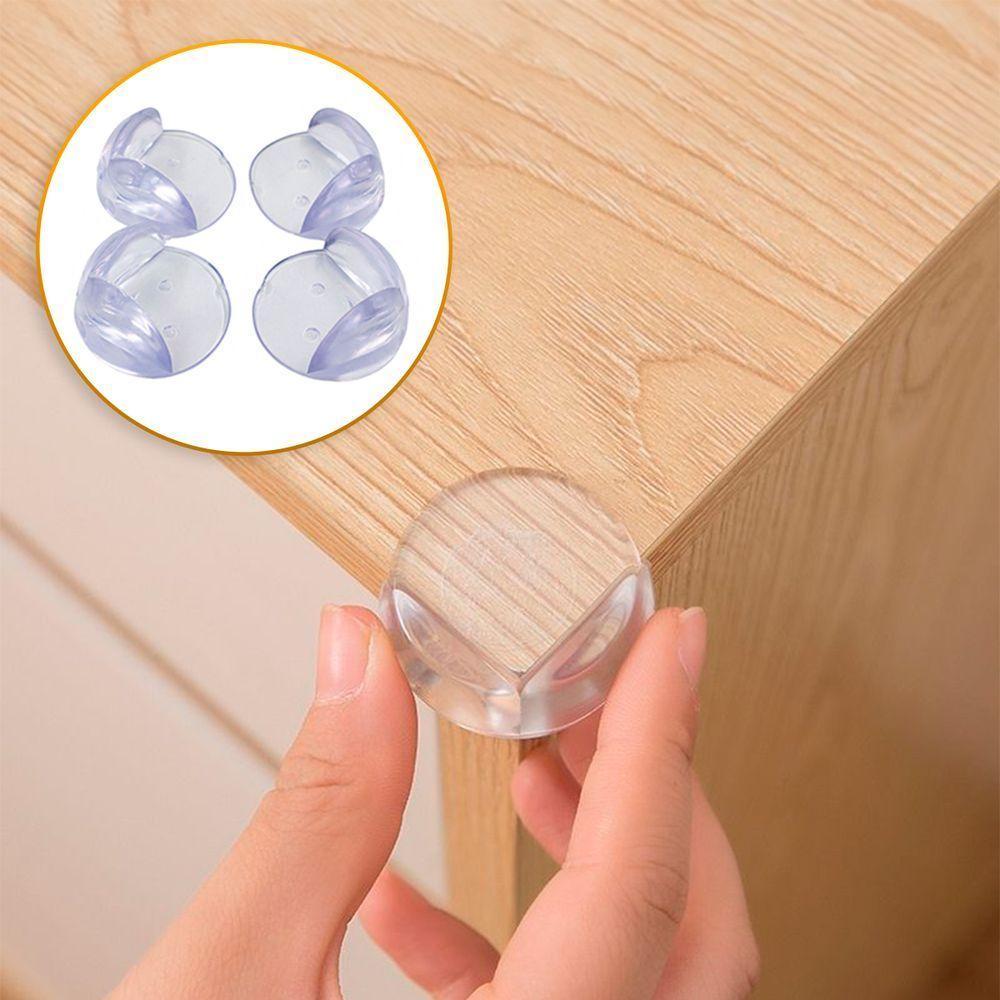 Protetor De Quina Canto Móveis Cantoneira Silicone Proteção Bebê 4 Un Redondo - 4