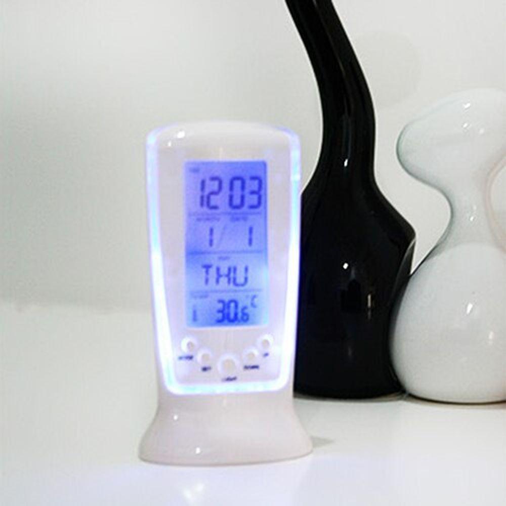 Relogio Digital De Mesa Despertador Calendario Termometro Square Clock Com Luz Led - 6