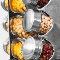 Porta Tempero 12 Potes Em Vidro Com Suporte Giratório - 2