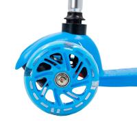 Patinete Regulável Infantil 3 Rodinhas Com Led Para Crianças Até 40kg Azul - 5