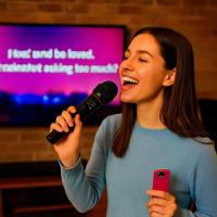 Microfone Sem Fio Wireless Com Receptor Karaokê Reunião - 3