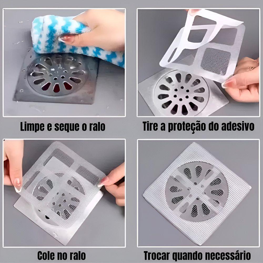 Kit Com 6 Filtros Adesivos Descartável Para Ralo Banheiro - 3