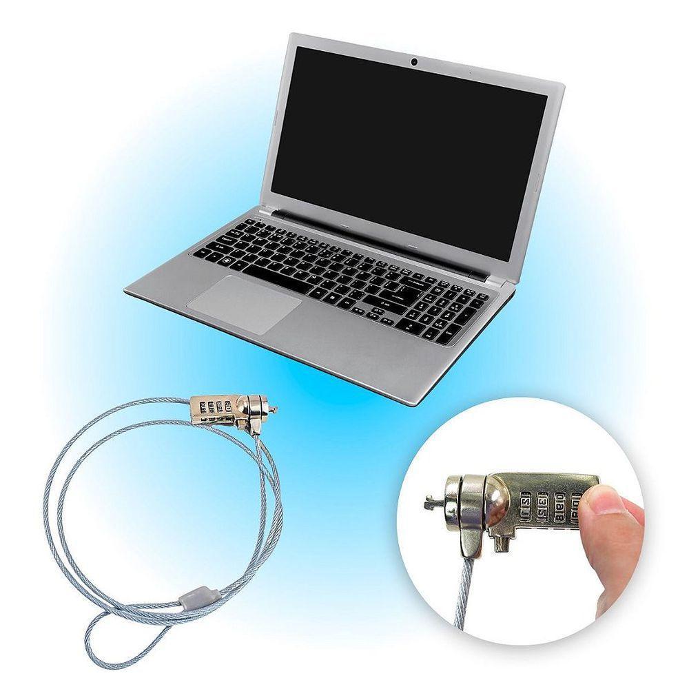 Trava De Segurança Notebook Pc Com Senha Cabo De Aço Segredo 4 Digitos - 2