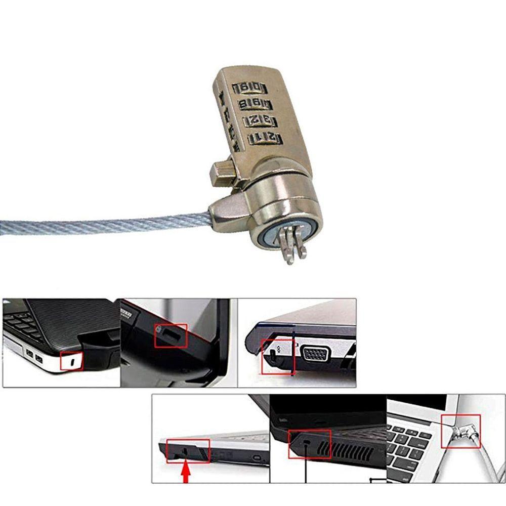 Trava De Segurança Notebook Pc Com Senha Cabo De Aço Segredo 4 Digitos - 4