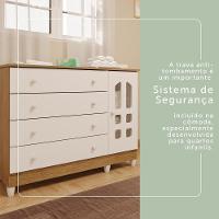 Quarto De Bebê Cômoda Com Porta Fraldário Guarda Roupa 3 Portas Branco Com Bétula Carolina Baby - 6
