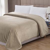 Cobertor Manta Willow Casal Queen 2,40m X 2,20m Alto Relevo Macio - Bege - 2