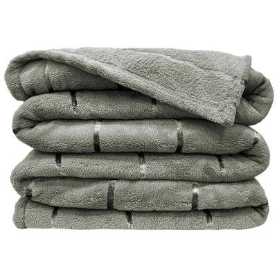 Cobertor Manta Fluffy Casal Queen 2,40m X 2,20m Listras Super Macio - Cinza