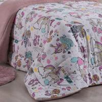 Coberdrom Cobertor Fantasy Solteiro Infantil Malha 100% Algodão Dupla Face Manta - Unicórnio Young - 3