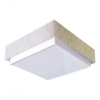 Plafon Quadrado Vivare Md-3090 Cúpula Em Tecido 45x45cm - Bivolt Linho Bege 127/220v - 3