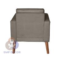 Sofá/poltrona/cadeira Decorativa Glamour Dubai Com Pés Em Madeira Capuccino - 3