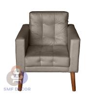 Sofá/poltrona/cadeira Decorativa Glamour Dubai Com Pés Em Madeira Capuccino - 5