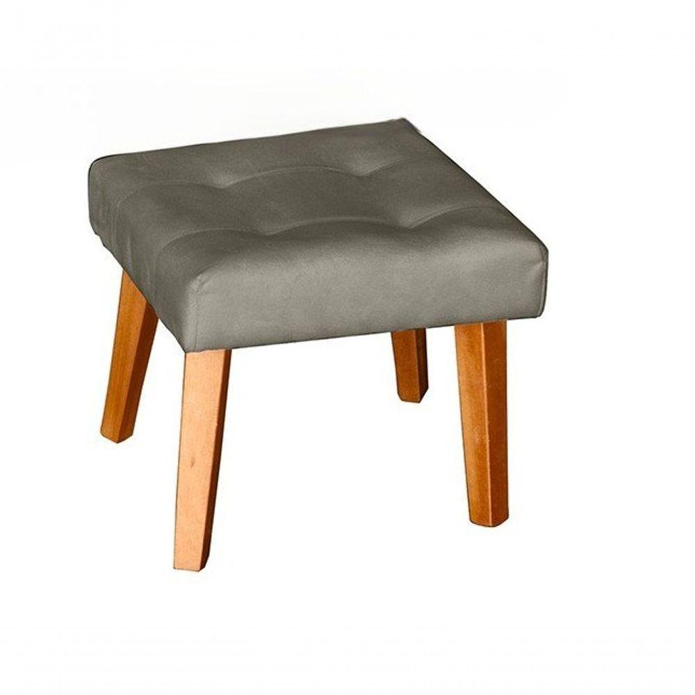 Puff Banqueta Decorativa Glamour Dubai Com Pés Quadrado Capuccino - 1