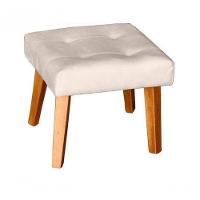 Puff Banqueta Decorativa Glamour Dubai Com Pés Quadrado Bege - 1