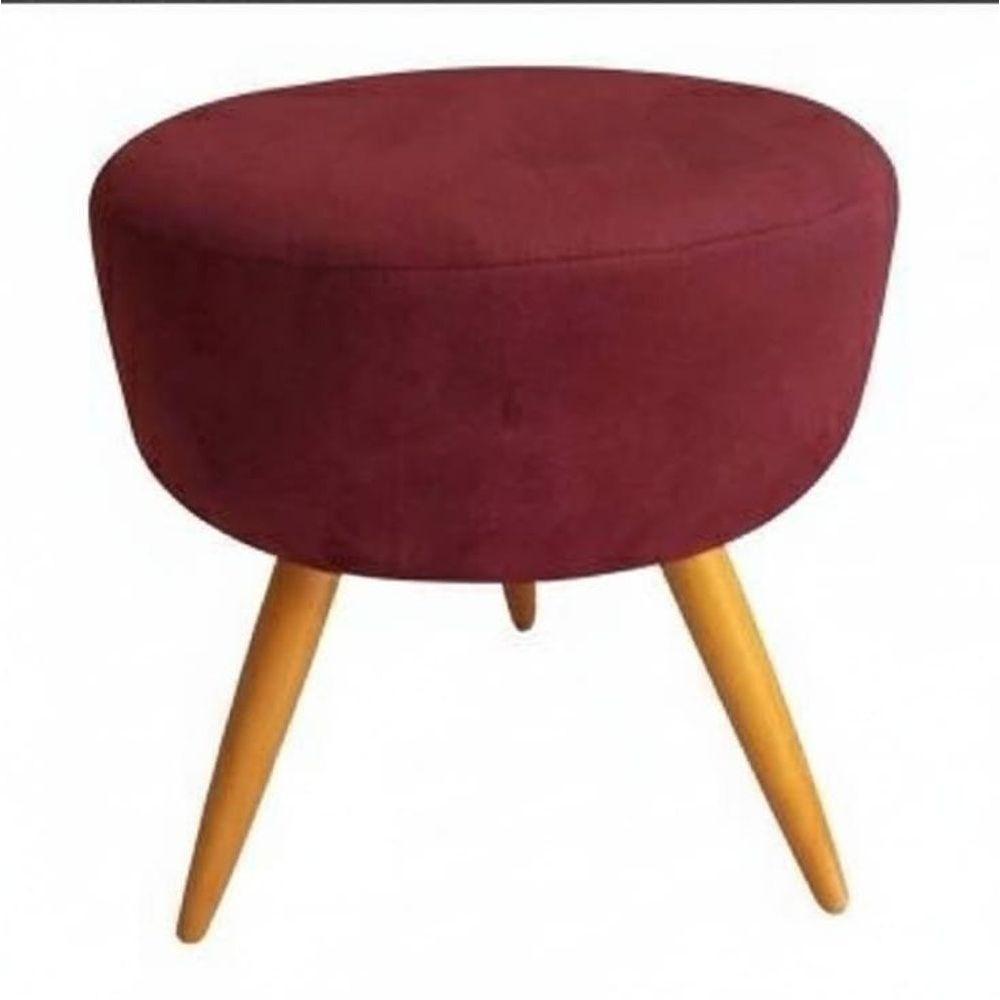 Kit 02 Puff Redondo Pés Palito Vinho / Bordô - 2