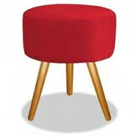 Kit 02 Puff Redondo Pés Palito Vermelho - 2