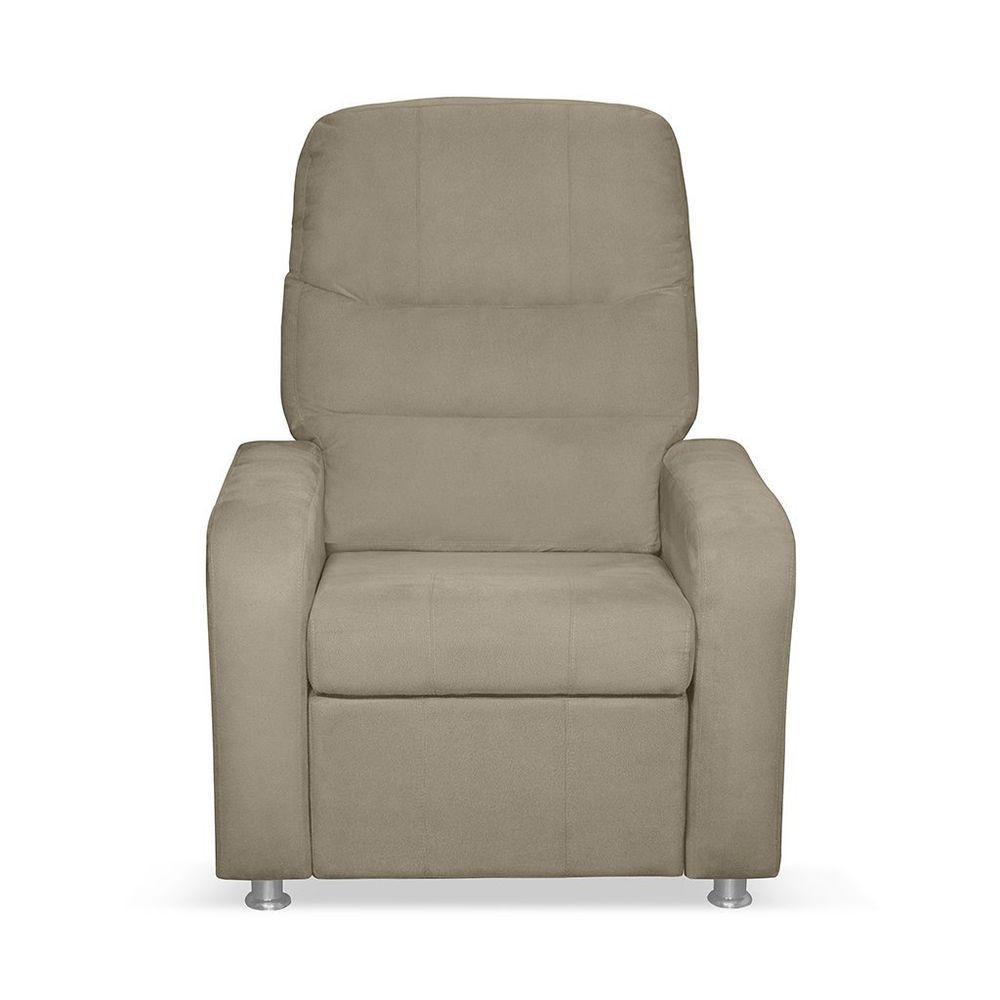 Poltrona Do Papai Reclinável Confortável Com Fibra Siliconada Bege - 3