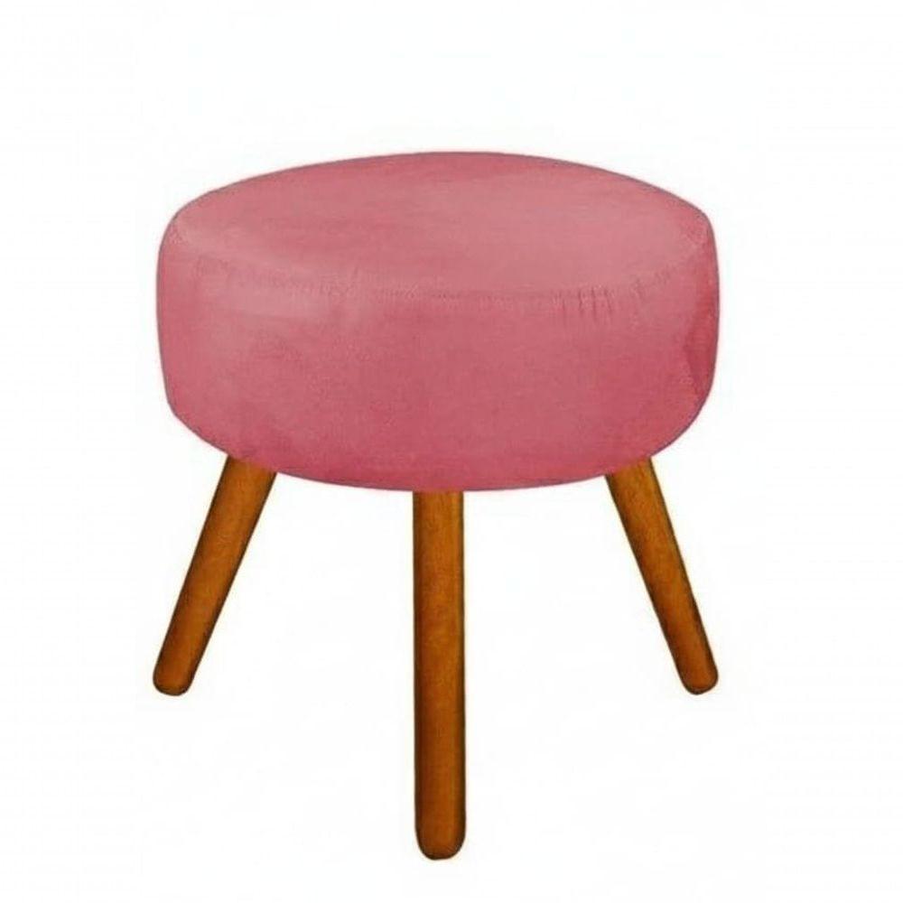Kit 02 Puff Redondo Pés Palito Rosê - 2