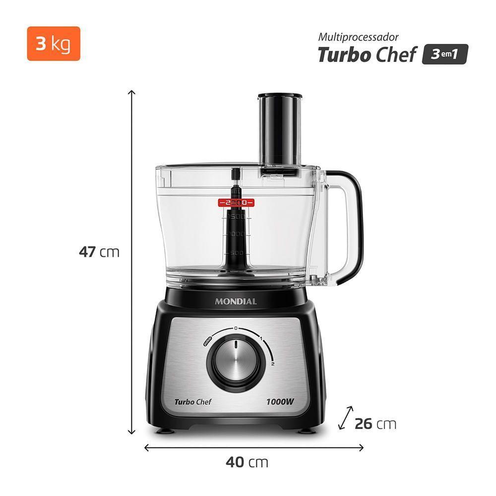 Multiprocessador Turbo Chef 3 Em 1 Mondial Preto 1000W MPN-02-BE 110V - 10